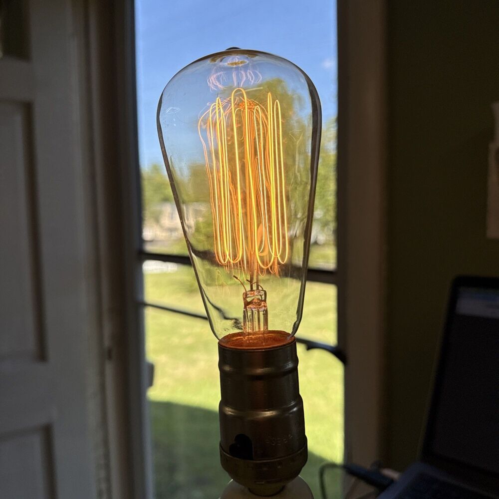 9 Vintage Marconi Nostalgia Light Bulbs, 60W 130V Edison Filament Teardrop Shape